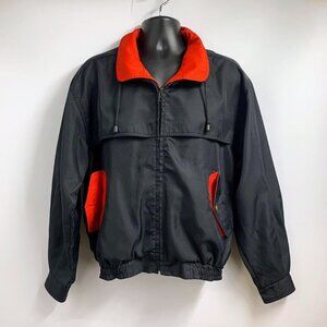 Bee Wild Men's Vintage Full Zip Bomber Canvas Knit Jacket Size S